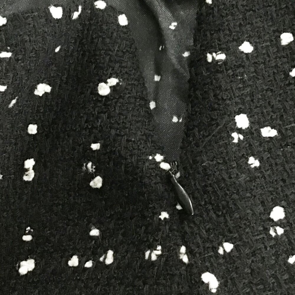 MOSCHINO 1990s Vintage Black & White Salt & Pepper Cashmere Jacket & Mini Skirt - Picture 14 of 16
